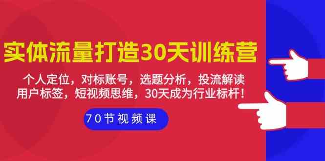 实体流量打造30天训练营：个人定位，对标账号，选题分析，投流解读（70节）-盛科网创