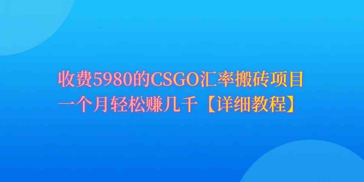 （9776期）CSGO装备搬砖，月综合收益率高达60%，你也可以！-盛科网创