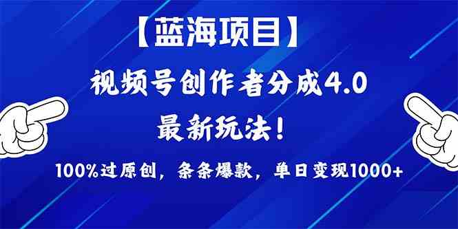 （9777期）2024蓝海项目视频号，最新方法， 100%过原创，条条爆款，单日变现1K+，…-盛科网创