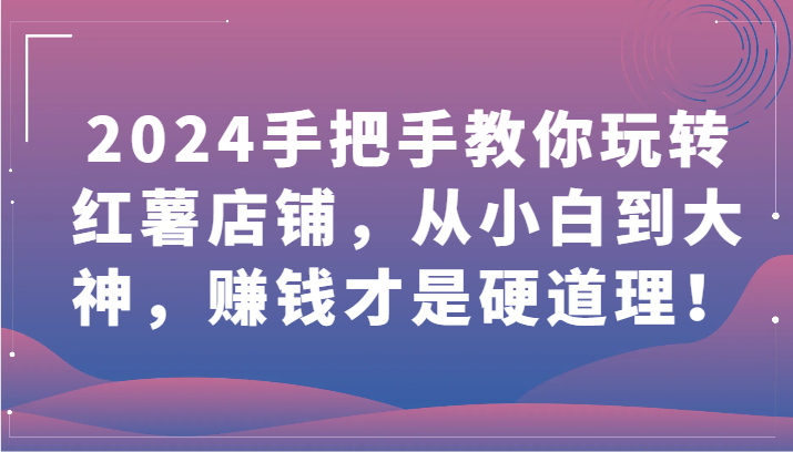 2024手把手教你玩转红薯店铺，从小白到大神，赚钱才是硬道理！-盛科网创