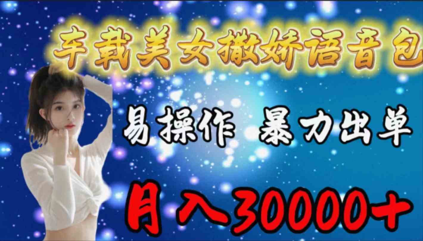 （9710期）车载女生撒娇语音包，易操作，暴力出单，月入30000+-盛科网创