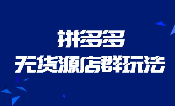 拼多多无货源店群玩法-盛科网创