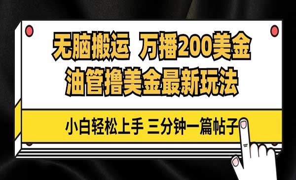 油管无脑搬运视频项目，万播200美金-盛科网创
