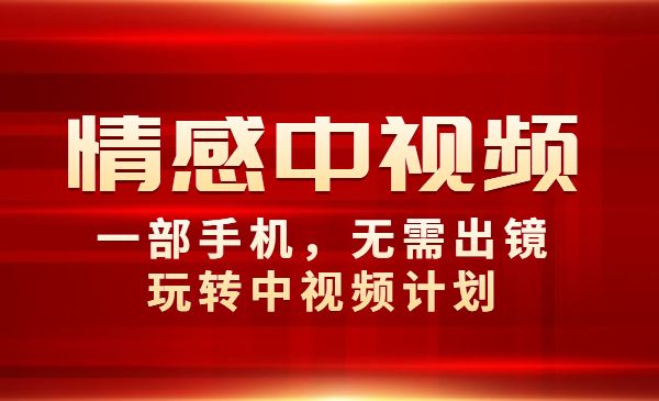 情感中视频玩法，一部手机，无需出镜-盛科网创