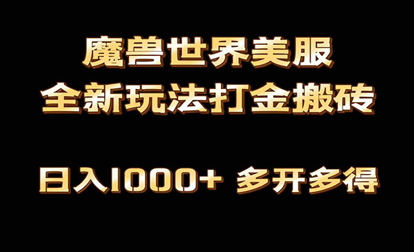 魔兽世界美服打金搬砖，日入1000+-盛科网创