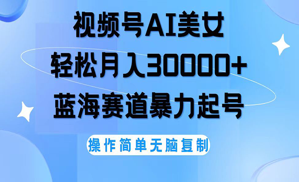 视频号AI制作美女跳舞视频，月入3万+-盛科网创
