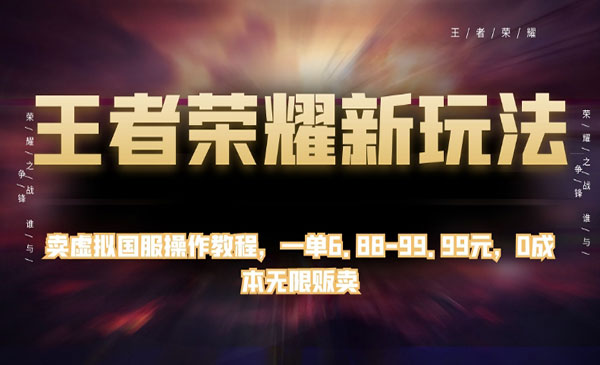 卖王者荣耀国服操作教程项目-盛科网创