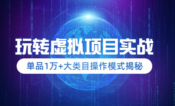 玩转淘宝虚拟项目实战，单品1万+-盛科网创