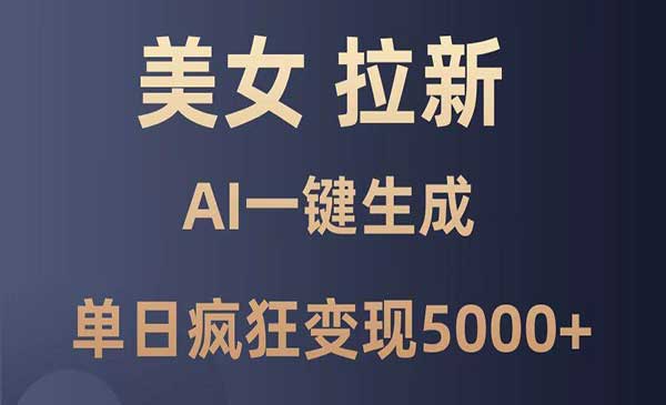 AI美女暴力拉新项目，疯狂变现5000+-盛科网创