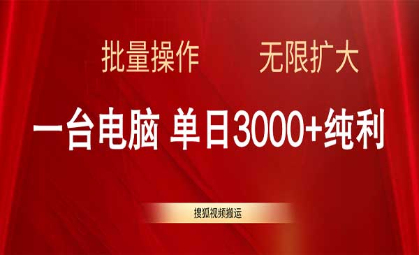 搜狐视频搬运项目，单日3000+-盛科网创