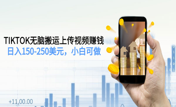 Tiktok无脑搬运视频赚钱-盛科网创