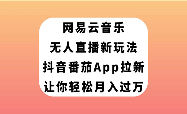 网易云无人直播拉新项目，月入过万-盛科网创