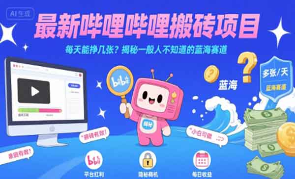 B站视频搬砖项目，日入500+-盛科网创