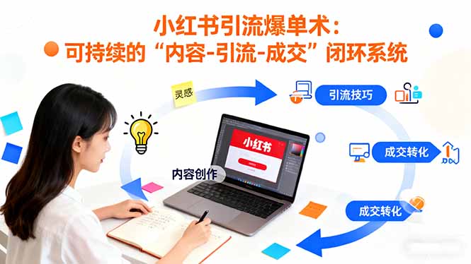 小红书引流爆单术：构建一套低成本 可持续的“内容-引流-成交”闭环系统-盛科网创