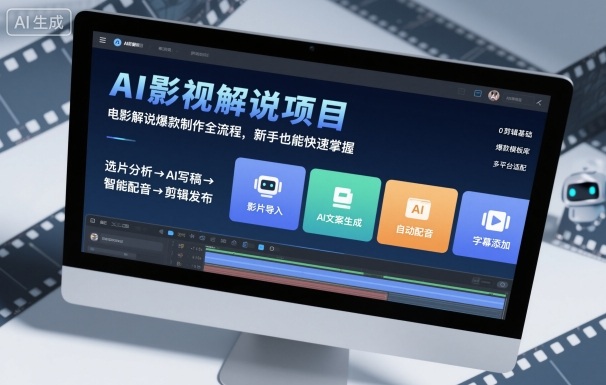 AI影视解说项目，电影解说爆款制作全流程，新手也能快速掌握-盛科网创