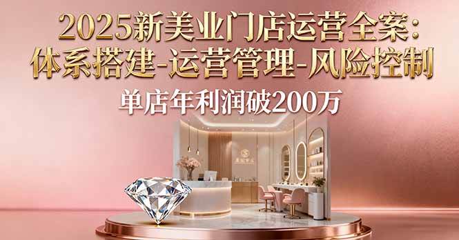 （16216期）2025新美业门店运营全案：体系搭建-运营管理-风险控制，单店年利润破200万-盛科网创