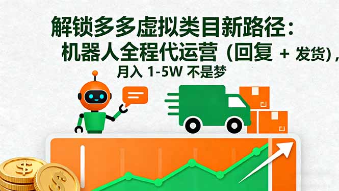 解锁多多虚拟类目新路径：机器人全程代运营(回复 + 发货-盛科网创