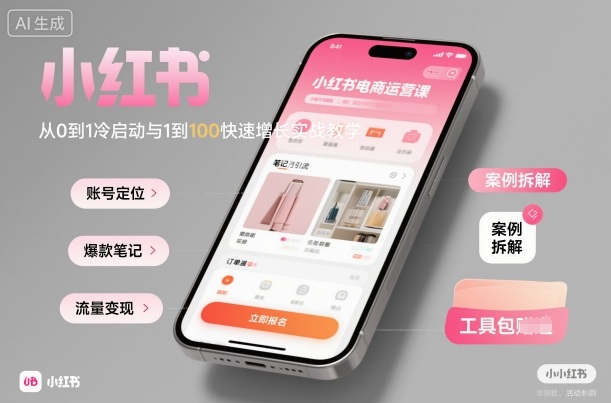 小红书电商运营课：从0到1冷启动与1到100快速增长实战教学-盛科网创