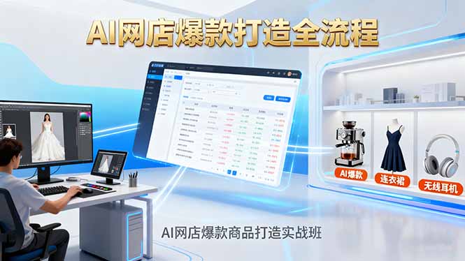 AI网店爆款商品打造实战班：AI技术实现商品图智能处理，快速搭建AI网店-盛科网创