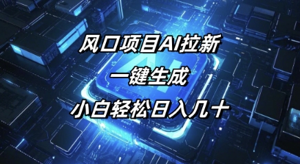 风口项目AI拉新，一键生成，小白轻松日入几十-盛科网创