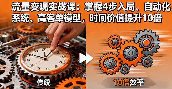 （16197期）流量变现实战课：掌握4步入局、自动化系统、高客单模型，时间价值提升10倍-盛科网创