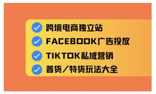跨境电商独立站及全域流量营销，从0基础快速入门并精通跨境电商运营-盛科网创