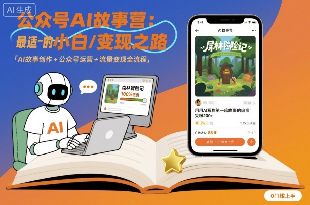 公众号ai故事营，最适合小白的自媒体变现之路-盛科网创