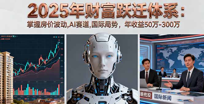 2025年财富跃迁体系：掌握房价波动,AI赛道,国际局势，年收益50万-300万-盛科网创