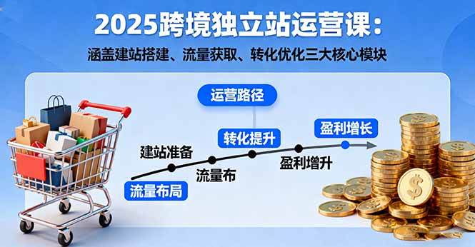 （16211期）2025跨境独立站运营课：涵盖建站搭建、流量获取、转化优化三大核心模块-盛科网创