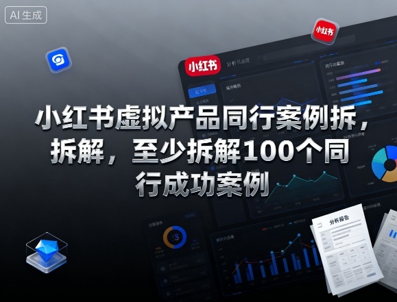 小红书虚拟产品同行案例拆解，至少拆解100个同行成功案例-盛科网创