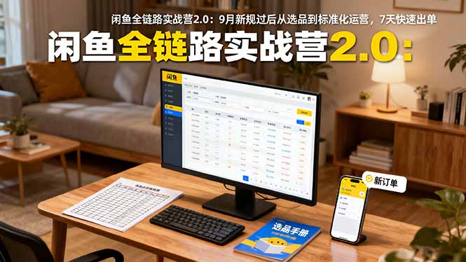 闲鱼全链路实战营2.0：9月新规过后从选品到标准化运营，7天快速出单-盛科网创