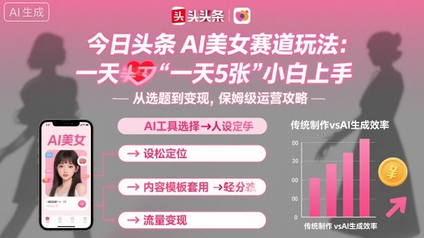 今日头条AI美女赛道玩法，一天轻松5张，小白轻松上手-盛科网创