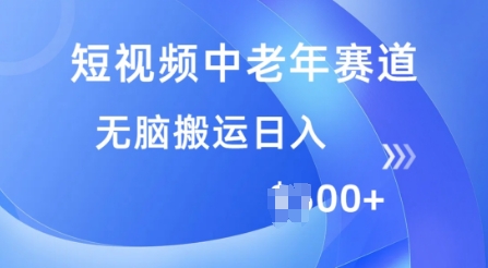 短视频中老年赛道，操作简单，多平台收益，无脑搬运日入多张-盛科网创
