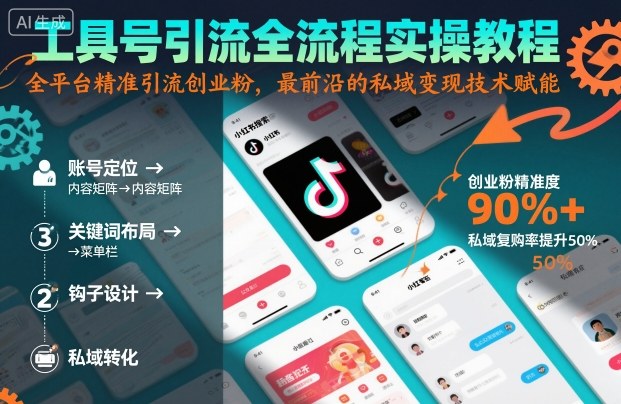 工具号引流全流程保姆级实操教程，全平台精准引流创业粉，最前沿的私域变现技术赋能-盛科网创