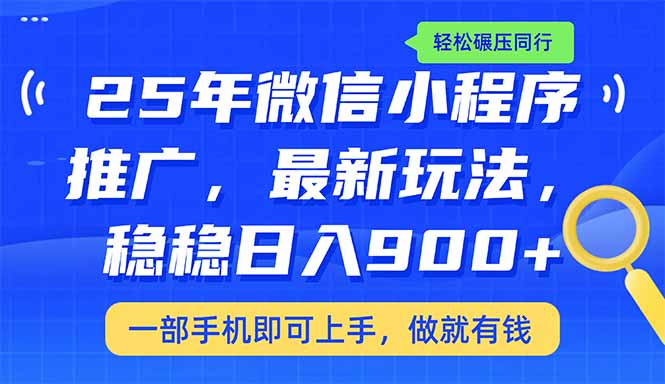 （14411期）25年最新小程序推广教学，稳定日入900+，轻松碾压同行-盛科网创