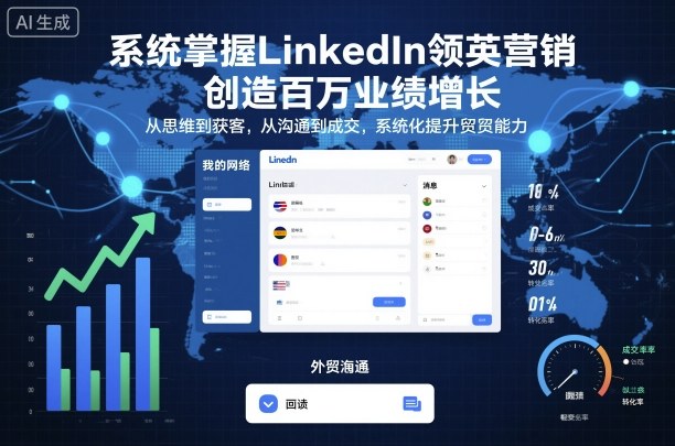 系统掌握LinkedIn领英营销，创造百万业绩增长，从思维到获客，从沟通到成交，系统化提升外贸能力-盛科网创