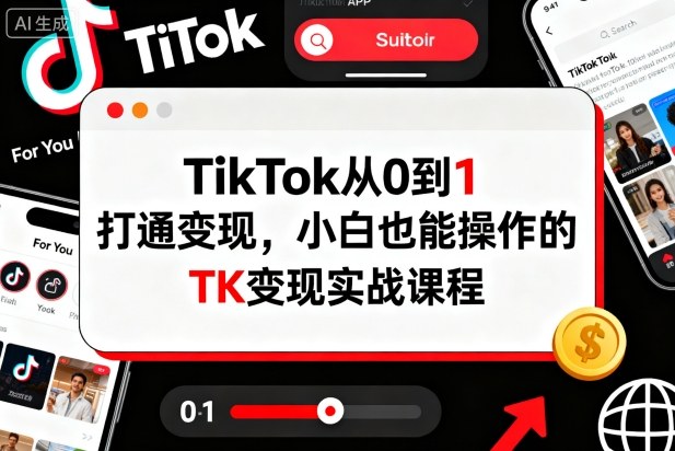 TikTok从0到1打通变现，小白也能操作的TK变现实战课程-盛科网创