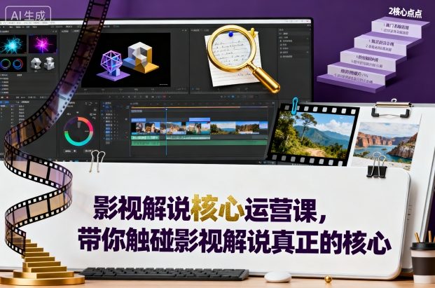 影视解说核心运营课，带你触碰影视解说真正的核心-盛科网创