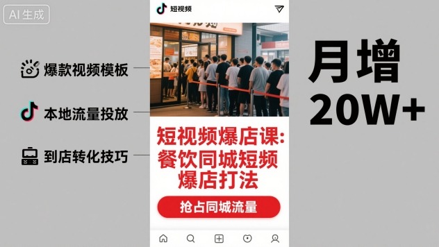 短视频爆店课，餐饮同城短视频爆店打法-盛科网创