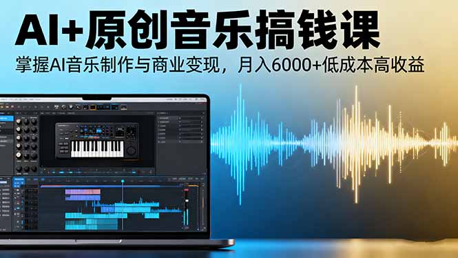 AI+原创音乐搞钱课：掌握AI音乐制作与商业变现，月入6000+低成本高收益-盛科网创