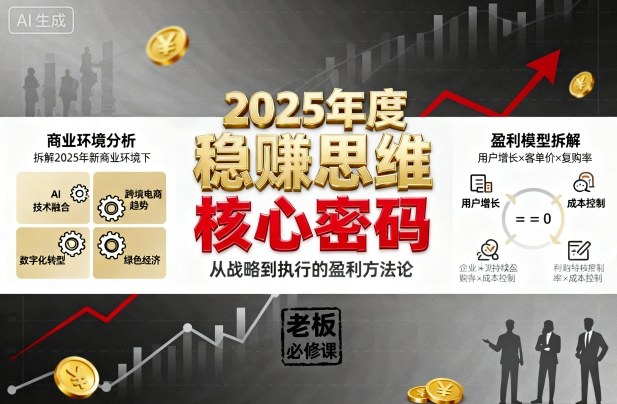 2025年度稳賺思维老板创业营，拆解2025年新商业环境下，企业实现持续盈利的核心密码-盛科网创