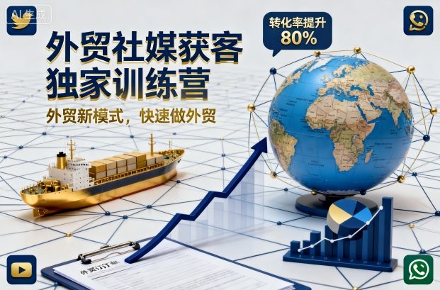 外贸社媒获客独家训练营，外贸新模式，快速做外贸-盛科网创