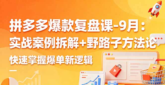拼多多爆款复盘课-9月：实战案例拆解+野路子方法论，快速掌握爆单新逻辑-盛科网创