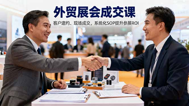 外贸展会成交课，含目标制定、客户邀约、现场成交，系统化SOP提升参展ROI-盛科网创
