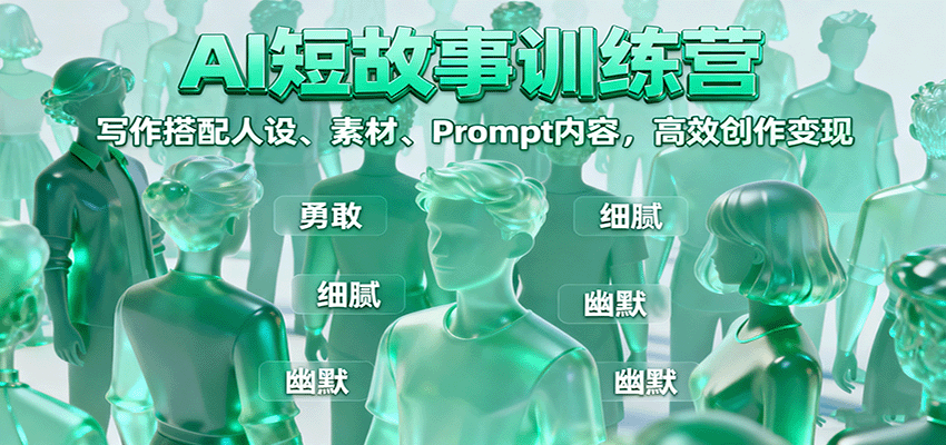 AI短故事训练营：写作搭配人设、素材、Prompt内容，高效创作变现-盛科网创